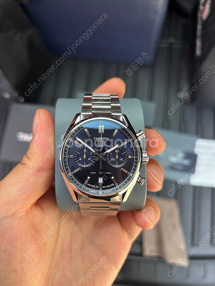태그호이어 까레라 호이어02 크로노그래프 청판 42mm--0