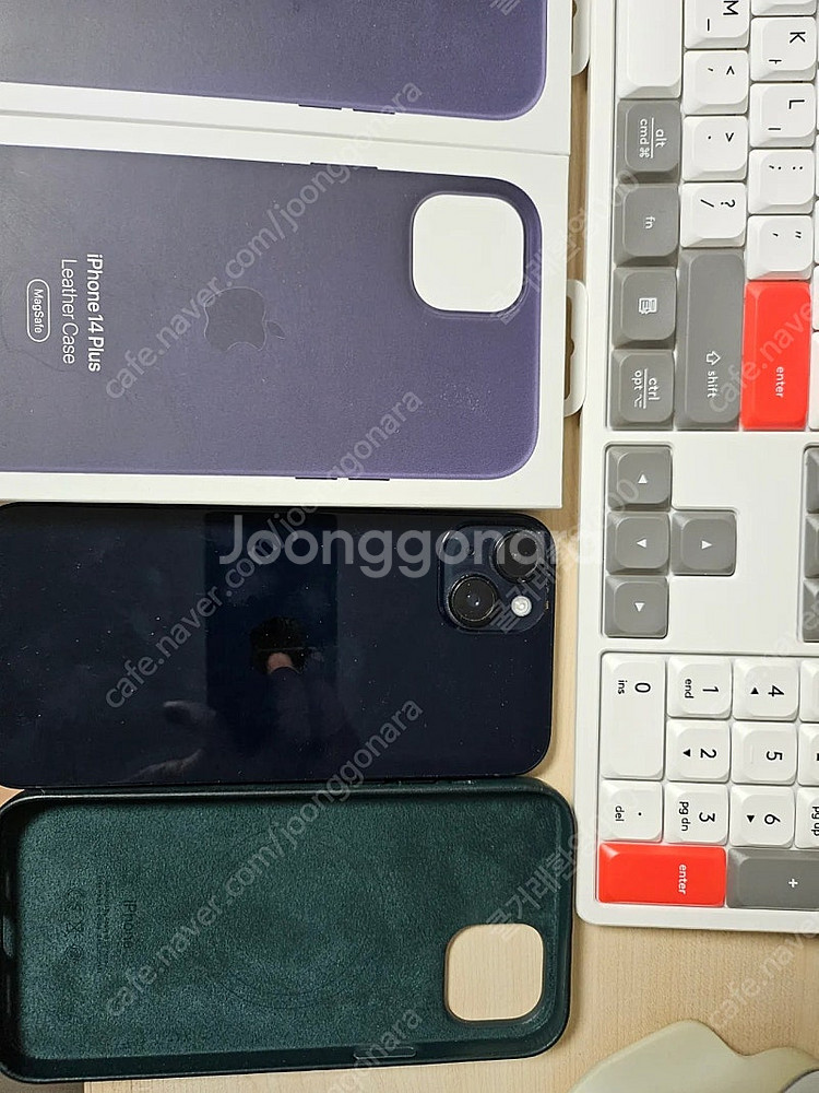 아이폰14플러스 128기가 블랙입니다 애플정품 가죽케이...--1