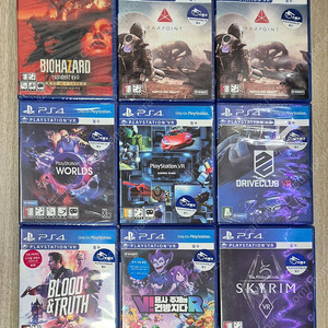 ps4 vr게임모음 바하7골드, 파포인트,VR월드,VR데모디스크,드라이브클럽VR,블러드앤트루스,용사주제에건방지다vr,엘더스크롤 스카이림vr