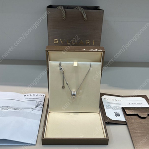 정품 불가리 비제로원 목걸이 화이트골드 파베다이아