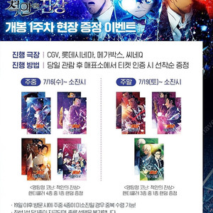 명탐정코난 척안의 잔상 극장판 특전 렌티큘러 포스터 엽서 티켓