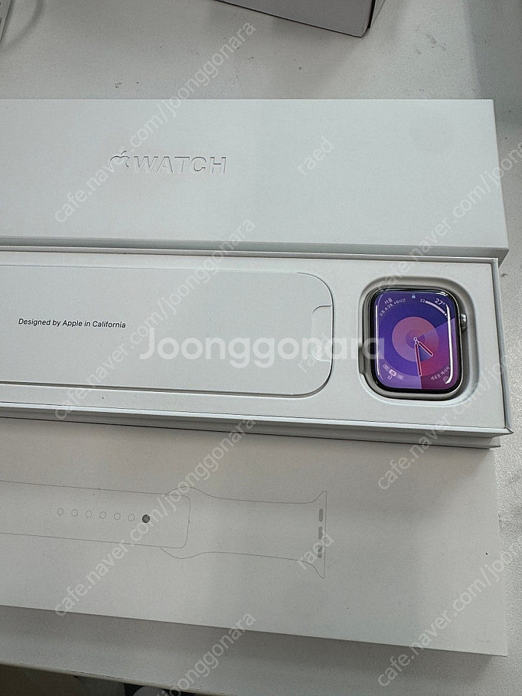 애플워치 8세대 스테인레스 스틸 45mm 실버 셀룰러+...--0