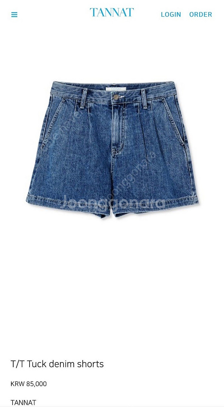 타낫 턱 데님 쇼츠 tuck denim shorts 스...--0