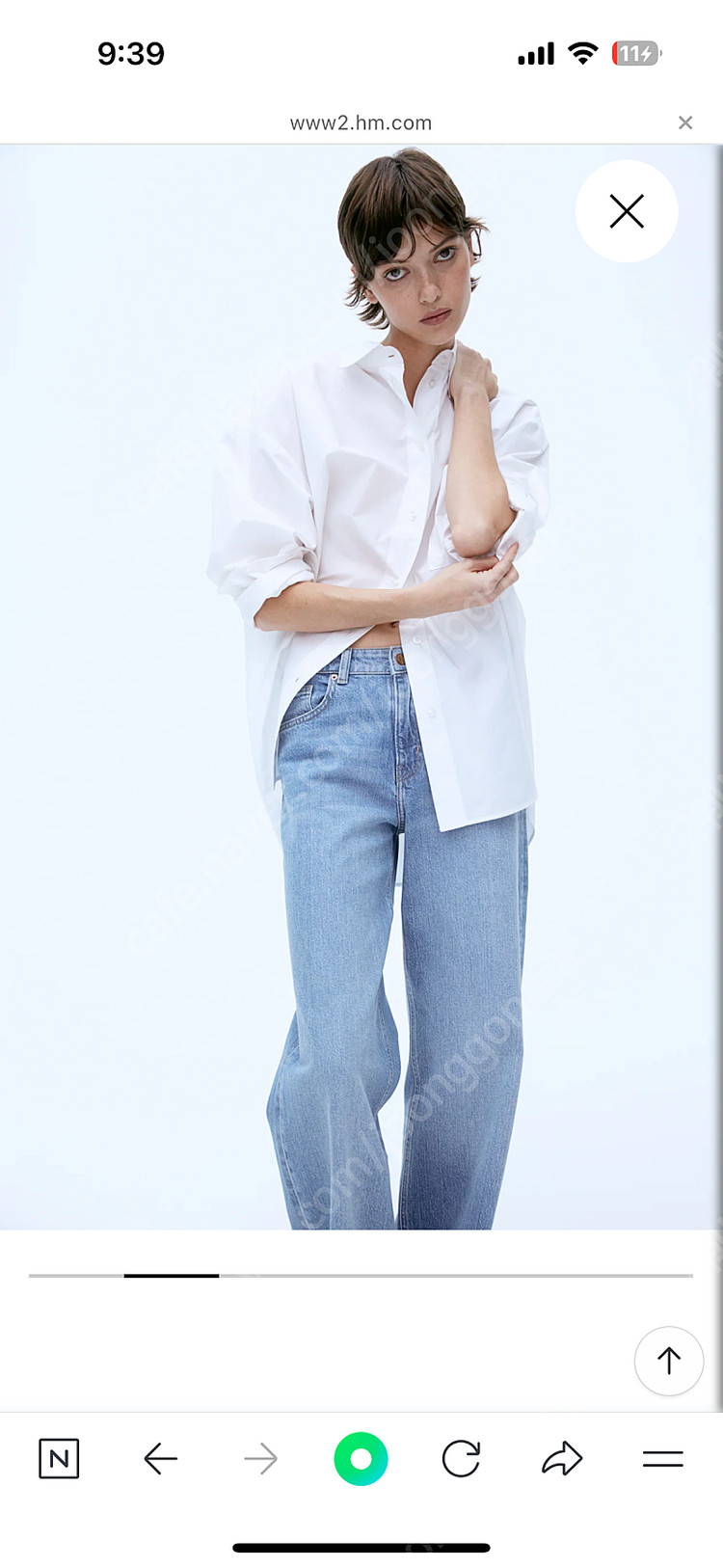 에첸엠 유명 연청 와이드 데님 사이즈 36 이미지