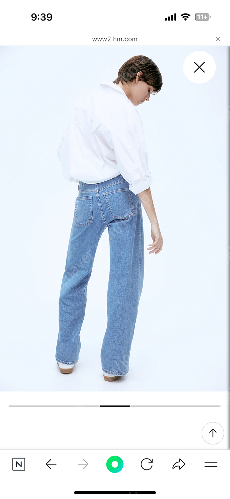 에첸엠 유명 연청 와이드 데님 사이즈 36 이미지