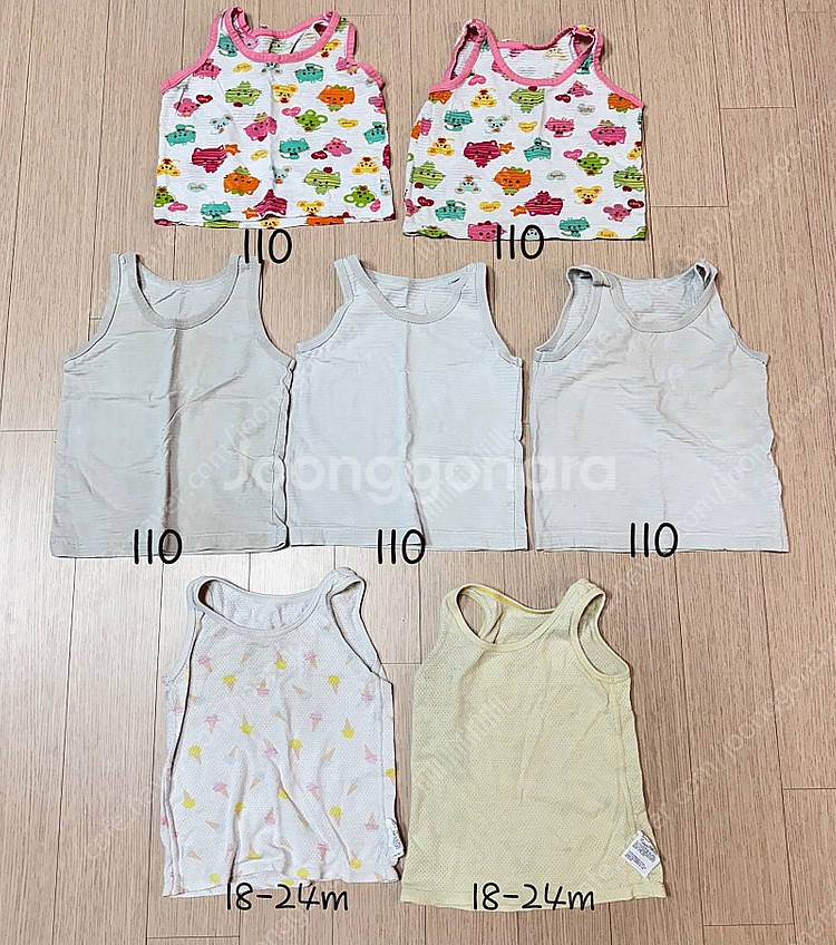 유아 나시 2살 3살 나시 110사이즈 7장 일괄 택포--0