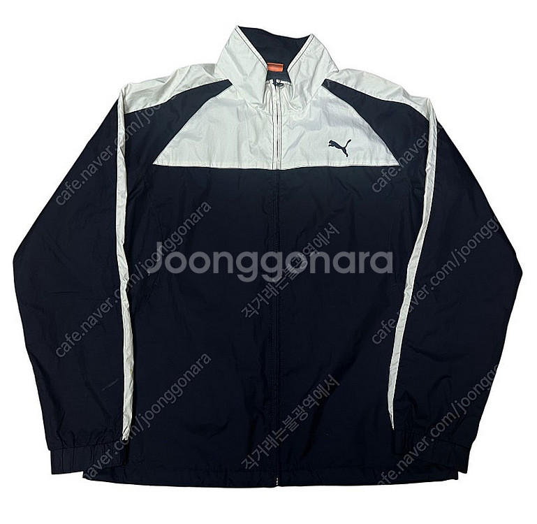푸마 화이트 사이드라인 네이비바람막이 XL--0