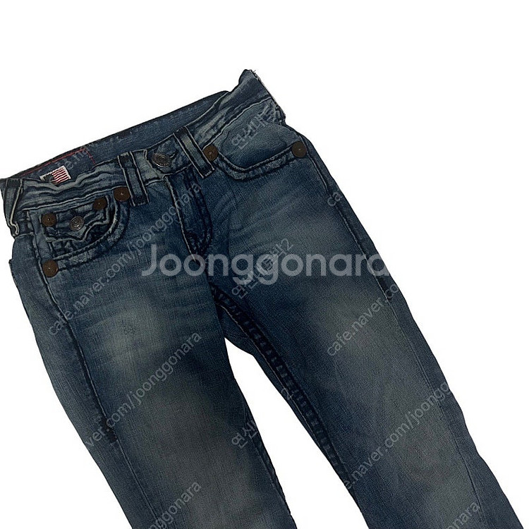 트루릴리젼 네이비스티치 부츠컷워싱데님진 28--1