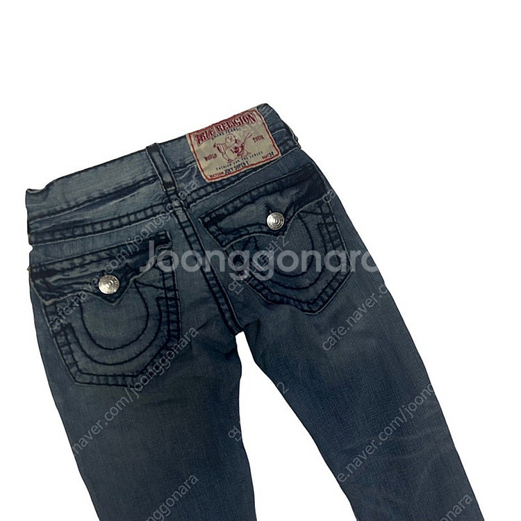 트루릴리젼 네이비스티치 부츠컷워싱데님진 28--3