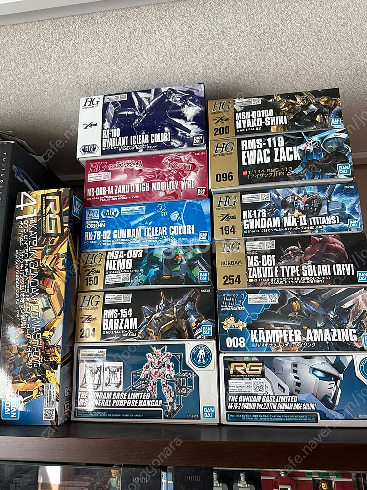 건프라 RG건담2.0 건담베이스컬러, MG건담 마크V 클리어, RG아카츠키 오오와시, HG 바이아란 클리어, 캠퍼어...--1