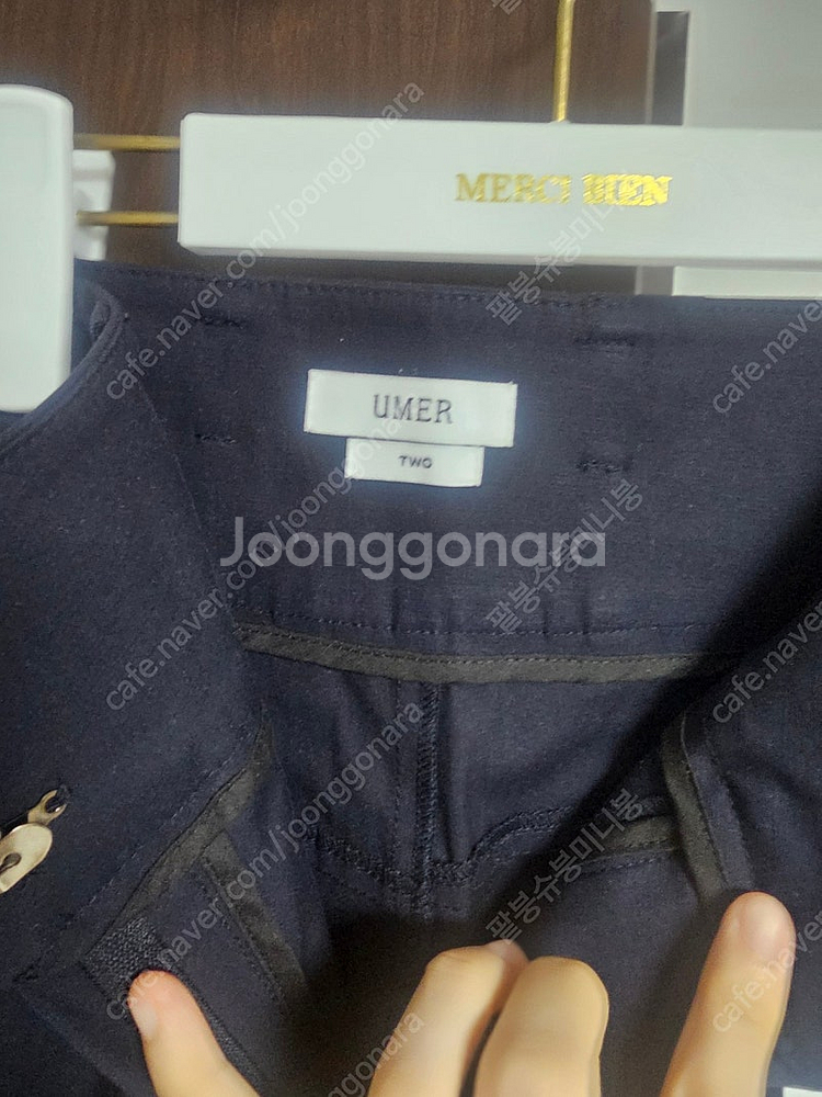 유메르 모르코 벨티드 팬츠 2사이즈 네이비 브라운 일괄...--1