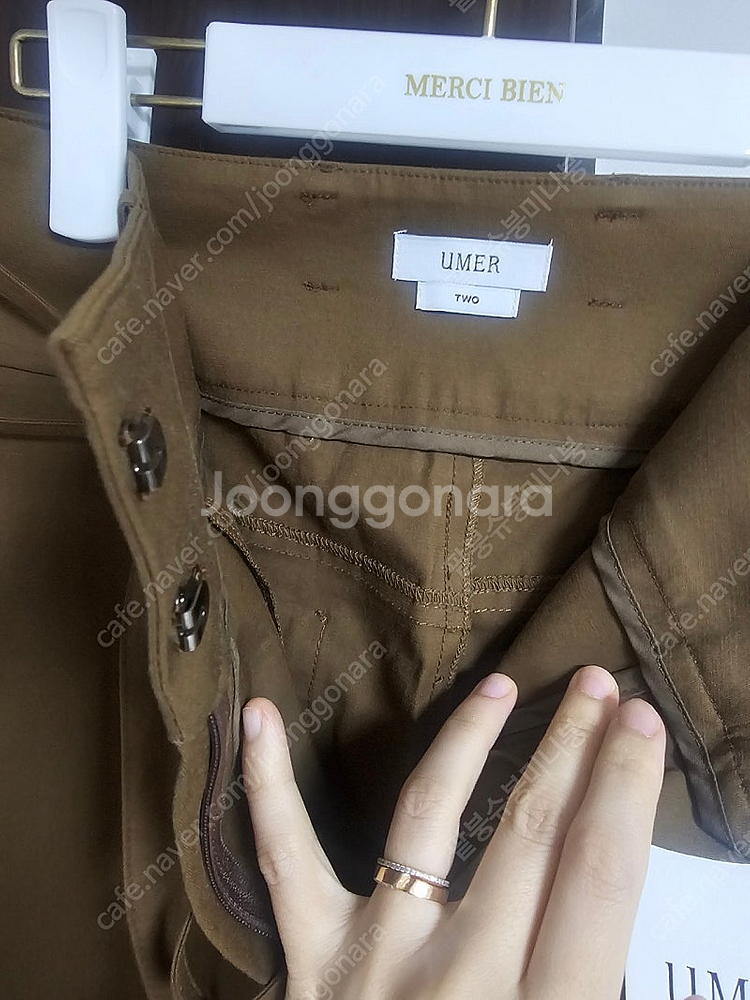 유메르 모르코 벨티드 팬츠 2사이즈 네이비 브라운 일괄...--3