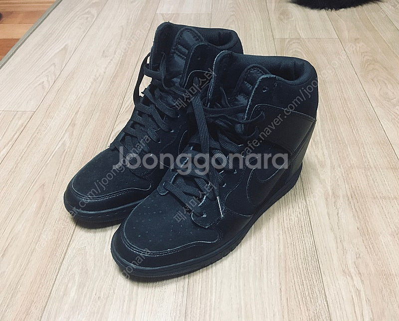 새 상품) 나이키 덩크하이 올블랙 키높이 여성 운동화(...--0