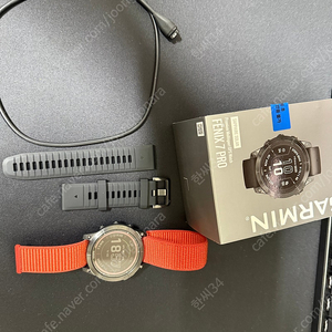 가민 피닉스7 프로 47mm,가민 울트라핏2 22mm 플레임레드나일론스트랩밴드 팔아요