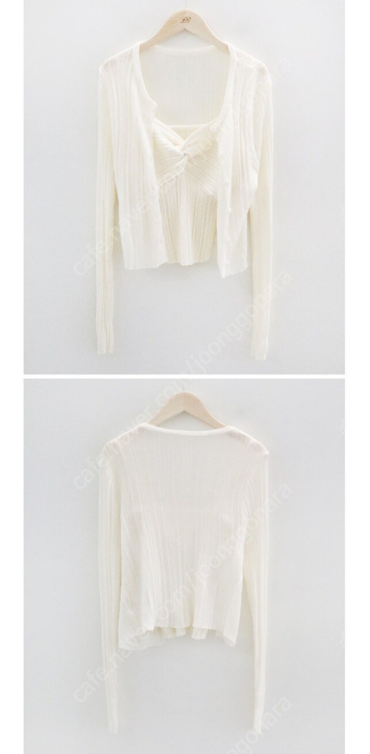 [새상품] 크로스 니트 꼬임 나시가디건 세트(정가4.2)--4