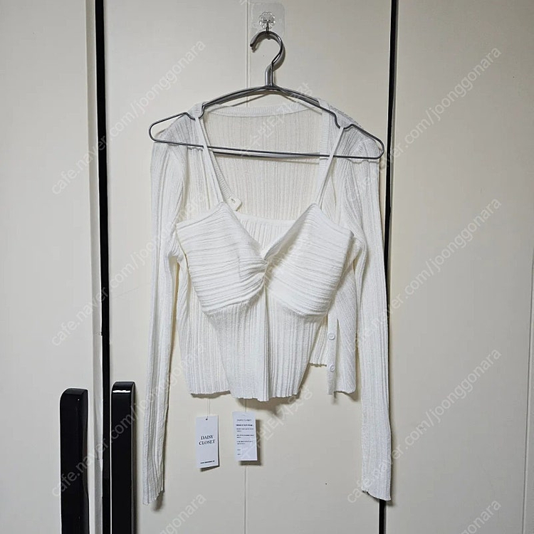 [새상품] 크로스 니트 꼬임 나시가디건 세트(정가4.2)--8