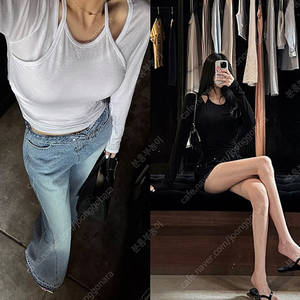 미개봉)구즈guse썸머홀터레이어드 (블랙화이트)