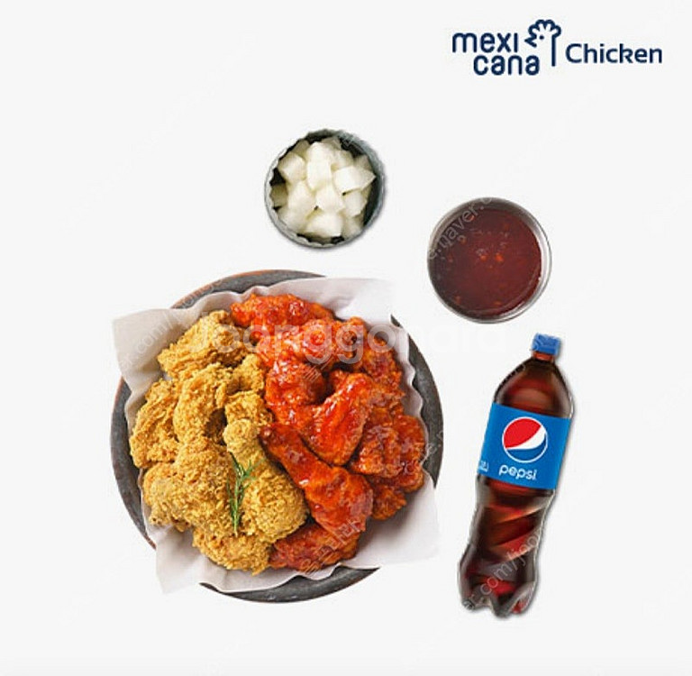 멕시카나치킨 후라이드반양념반+콜라1.25L--0