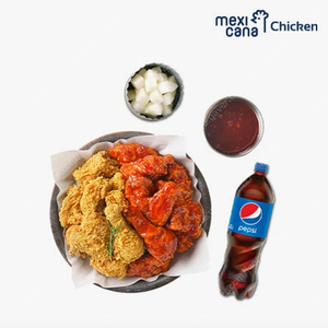 멕시카나치킨 후라이드반양념반+콜라1.25L