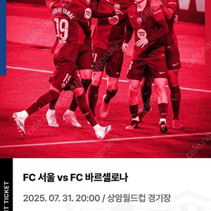 FC 서울 vs 바르셀로나 2등석A 2연석 2장 싸게 처분