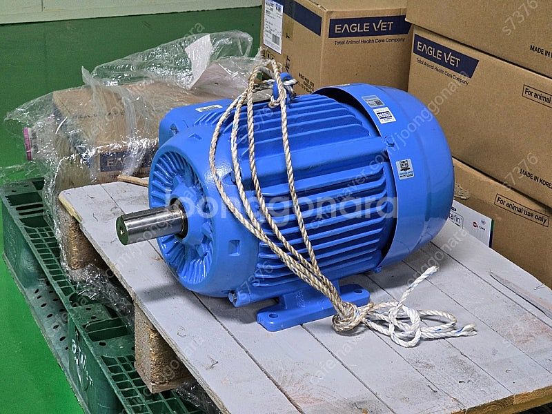 현대모터 5.5kw 7.5마력 4p 미사용--0