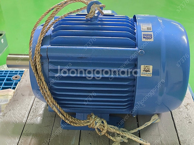 현대모터 5.5kw 7.5마력 4p 미사용--4