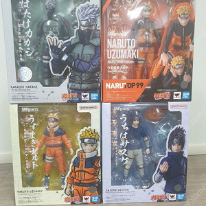 shf (피규아츠) 나루토시리즈 나루토, 카카시, 나루토,사스케 (소년기) 액션피규어 미개봉품 판매합니다