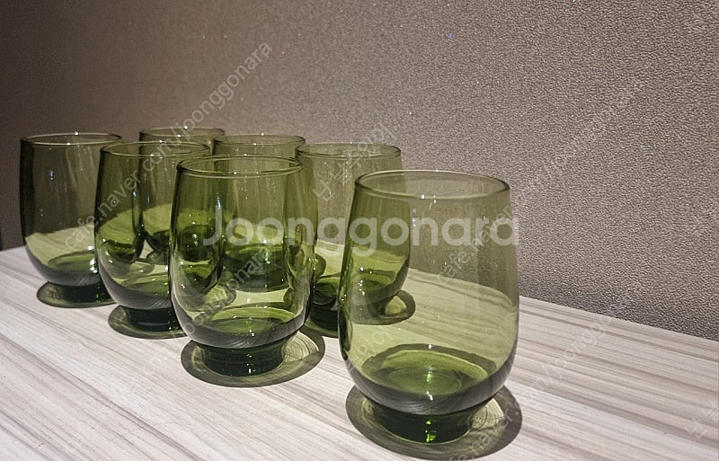 빈티지/리비글라스 올리브그린 글라스 370ml--0