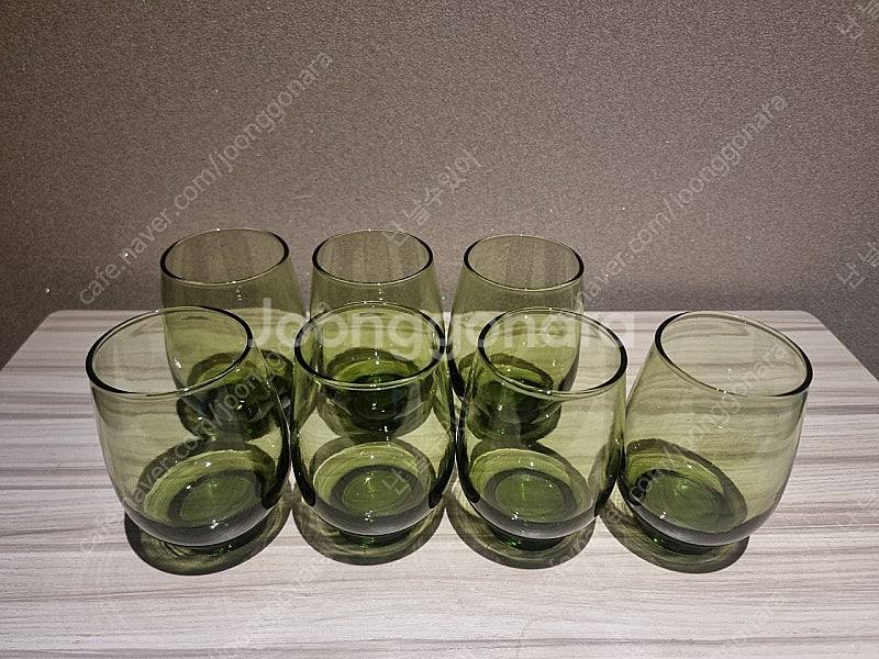 빈티지/리비글라스 올리브그린 글라스 370ml--4