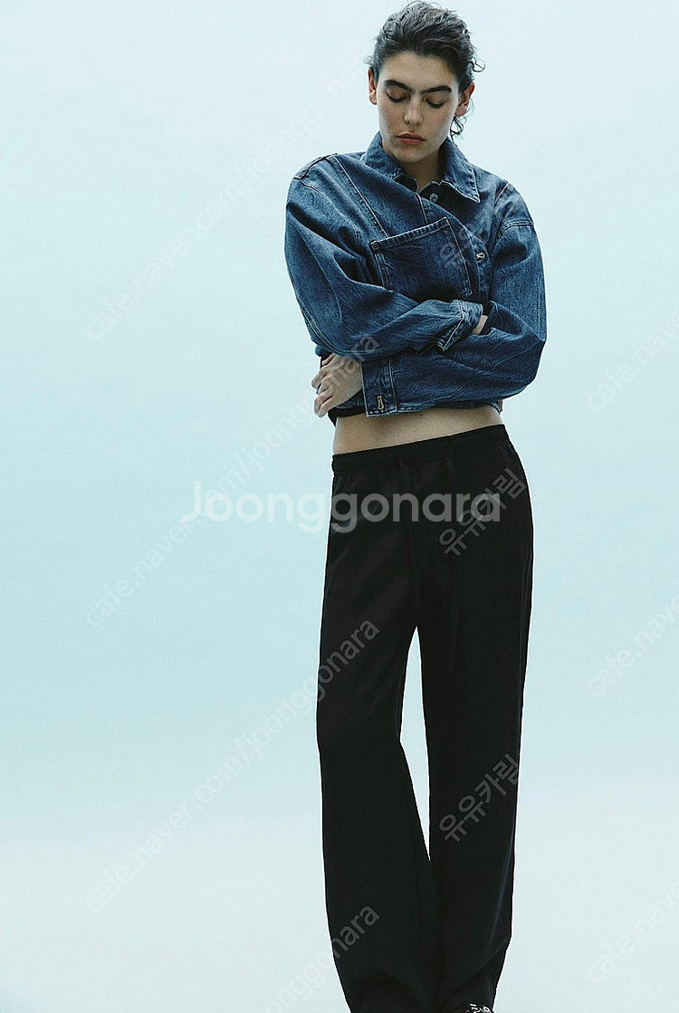 ZARA 자라 드로스트링 스트레이트 팬츠, 자라 밴딩 ...--1