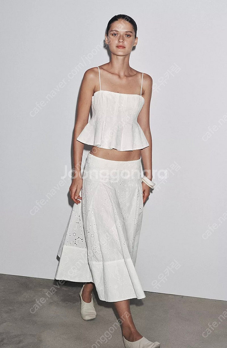 ZARA 자라 ZW 컬렉션 GODETS 자수 탑, 자라...--0