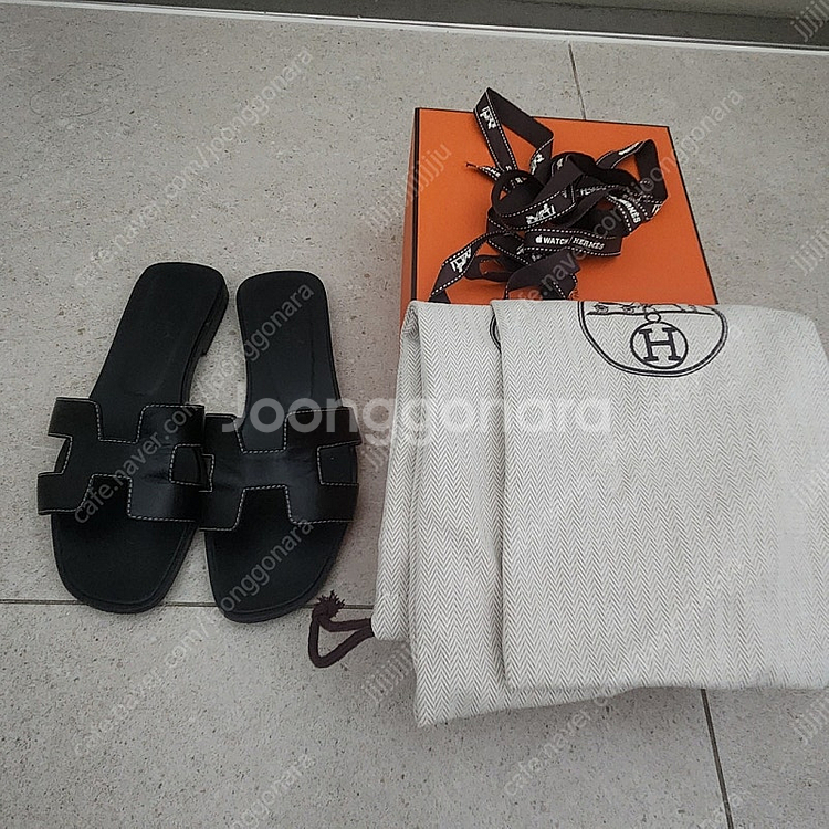 에르메스 오란 블랙 36 정품--0
