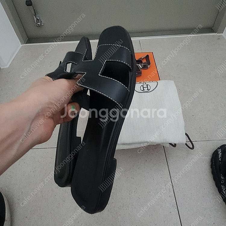 에르메스 오란 블랙 36 정품--1