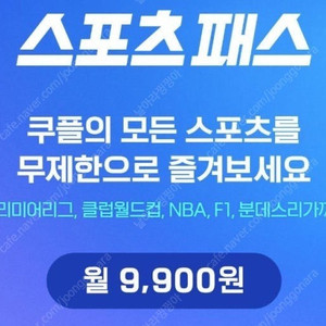 쿠팡플레이 27일 스포츠패스 구해요