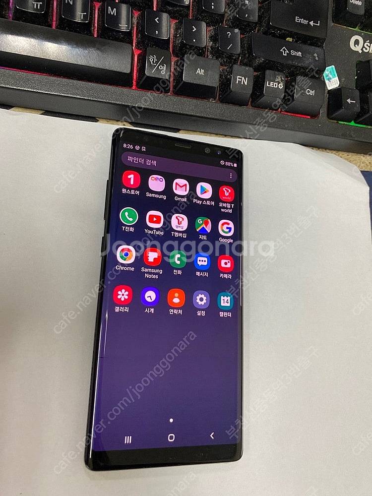 198815 SK 갤럭시노트8 블랙 외관깔끔 256GB...--1
