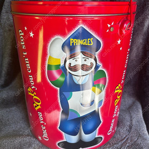 (가격내림) 옛날 빈티지 대형 손잡이 프링글스 틴케이스 바스켓 팝니다