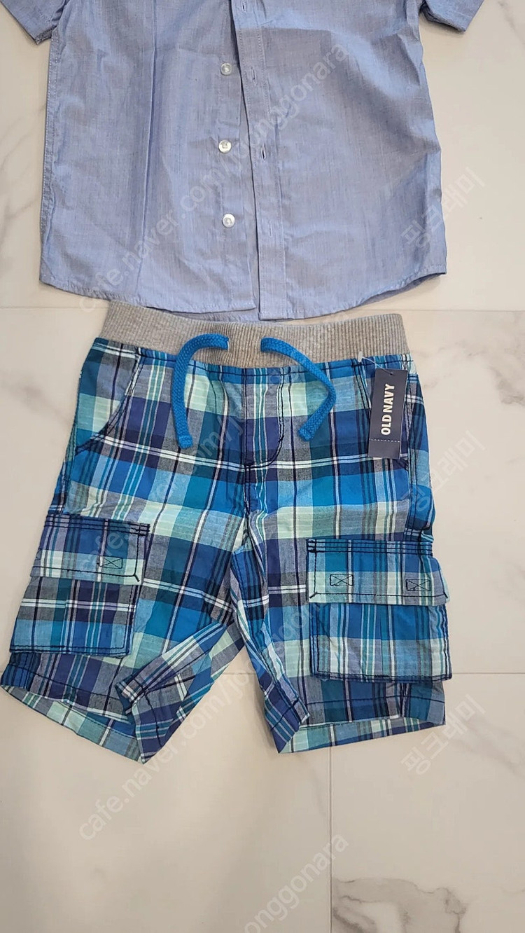 (남아 여름옷) H&M키즈 반팔 셔츠 및 올드네이비 반바지 일괄(사이즈 4T, 새상품 포함) 이미지