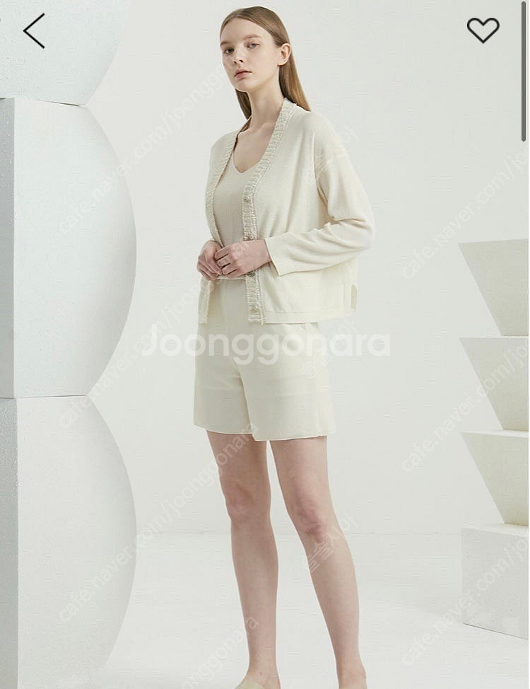 타임 글리터 블록 니트 가디건--0