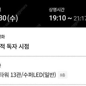 롯데시네마 월드타워 전지적 독자시점 7월 30일 수요일2매