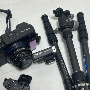 오직 일괄 후지 gfx 50r+콘탁스 자이스 테사 c/y 45mm+고독스 럭스 주니어+레오포토LX-225CT+메모리 카드
