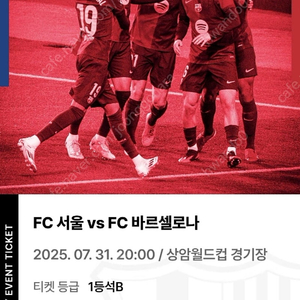 FC서울 vs 바르셀로나 1등석 판매 (7월31일)