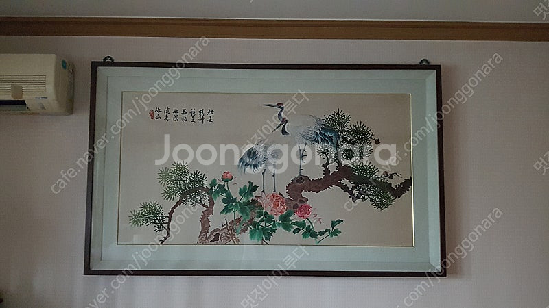 전통 자수 액자 – 무병장수 학 그림 (대형 액자) 판...--0