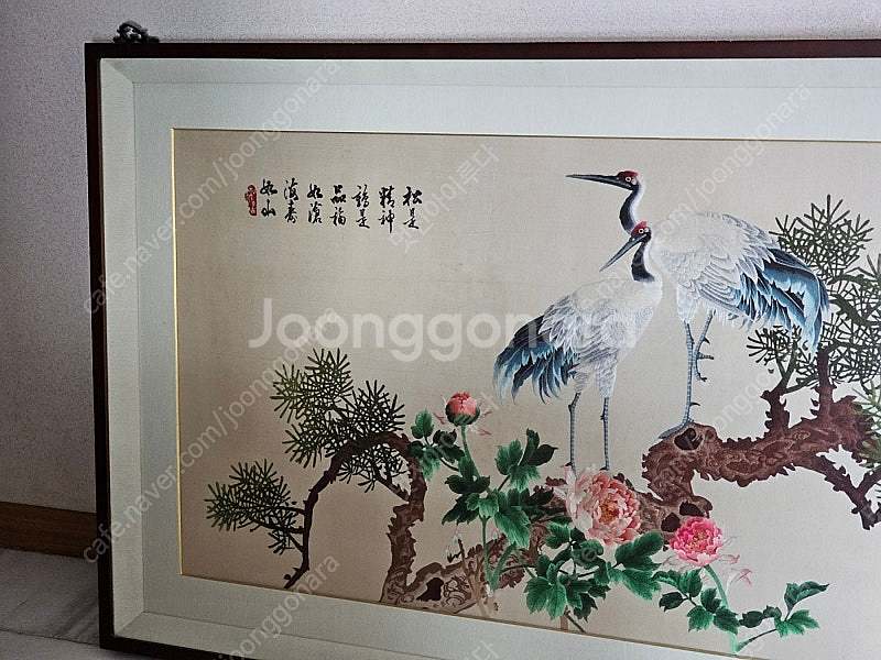 전통 자수 액자 – 무병장수 학 그림 (대형 액자) 판...--3