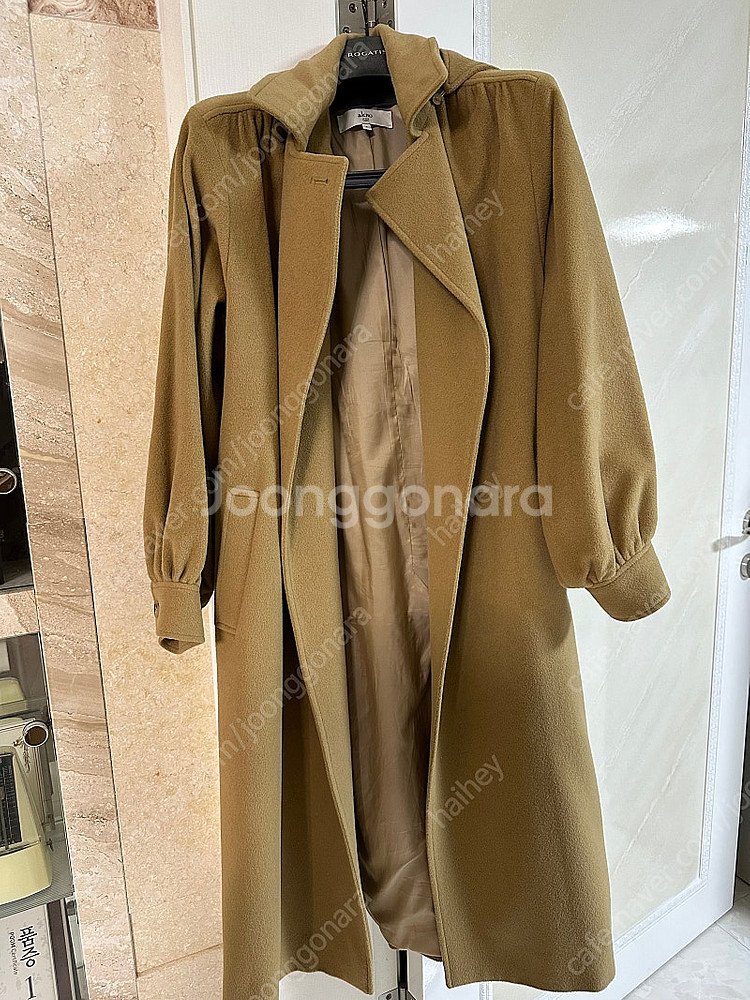 아크로 akro shirring-sleeve hooded 앙고라 코트--2