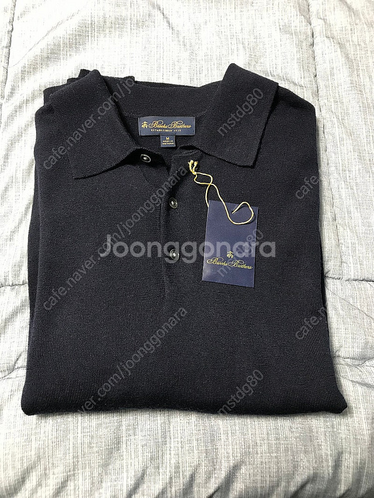 브룩스브라더스 메리노울 폴로 스웨터 네이비 M사이즈 팝...--3