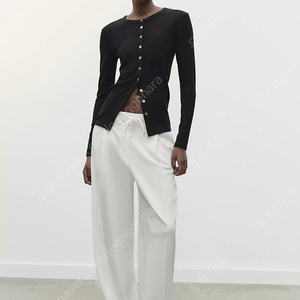 ZARA 자라 더블 웨이스트 와이드 팬츠 아이보리 S