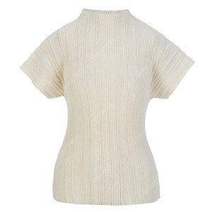 르917 PLEATS MOCKNECK SHORT SLEEVE TOP 라이트베이지 38