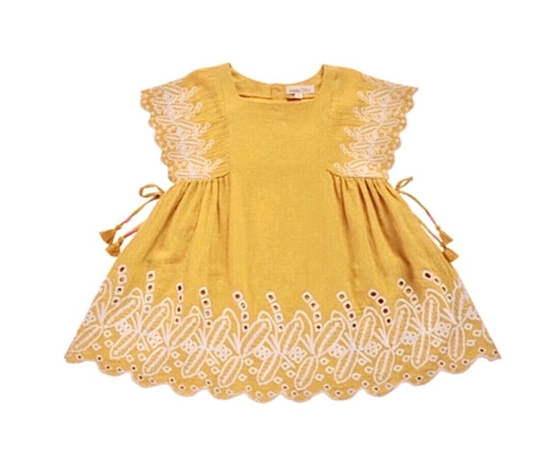 루이스미샤 샤프란 펀칭 자수 레이스 원피스 10y (새상품) 이미지