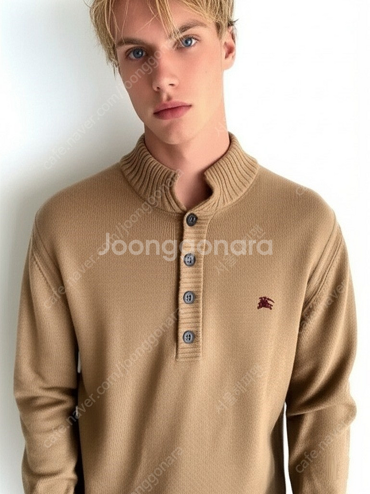 BURBERRY 버버리 정품 클래식 베이지 카라 니트 ...--0