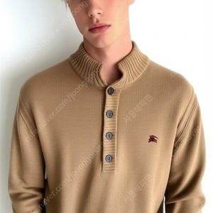 BURBERRY 버버리 정품 클래식 베이지 카라 니트 스웨터 (3,95사이즈)